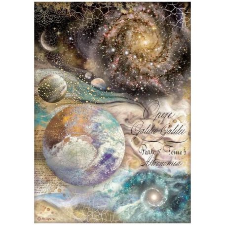 Rizspapír A4, Cosmos Infinity Galileo Galilei / Stamperia Rice Paper (1 ív)