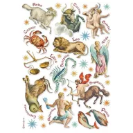   Rizspapír A4, Cosmos Infinity astrological signs / Stamperia Rice Paper (1 ív)