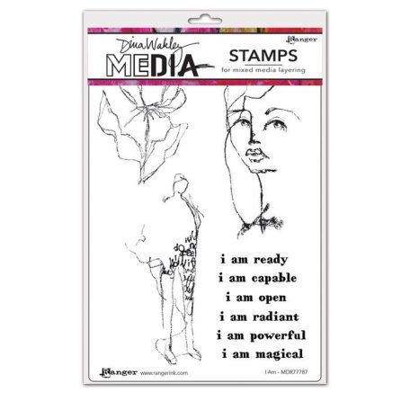 Gumibélyegző , I am / Dina Wakley media cling stamp (1 csomag)