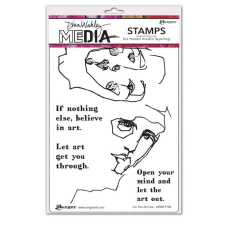 Gumibélyegző , Let the art out / Dina Wakley media cling stamp (1 csomag)