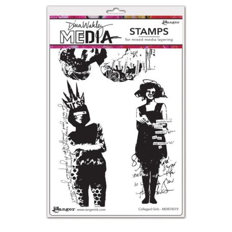 Gumibélyegző , Collaged Girls       / Dina Wakley media cling stamp (1 csomag)