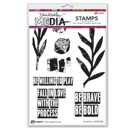 Gumibélyegző , Be Willing / Dina Wakley media cling stamp (1 csomag)