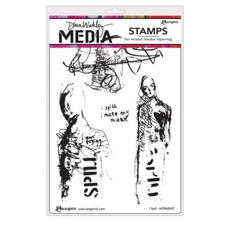 Gumibélyegző , I Spill / Dina Wakley media cling stamp (1 csomag)