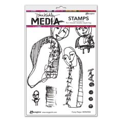   Gumibélyegző , Funny Peeps / Dina Wakley media cling stamp (1 csomag)