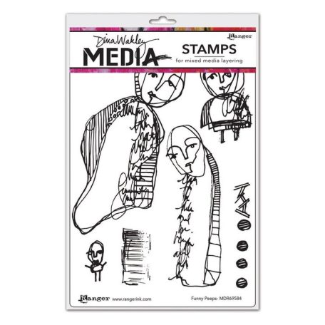 Gumibélyegző , Funny Peeps / Dina Wakley media cling stamp (1 csomag)