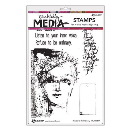 Gumibélyegző , Refuse To Be Ordinary / Dina Wakley media cling stamp (1 csomag)