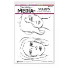 Gumibélyegző , Lovely Women / Dina Wakley media cling stamp (1 csomag)