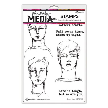 Gumibélyegző , Strong Men / Dina Wakley media cling stamp (1 csomag)