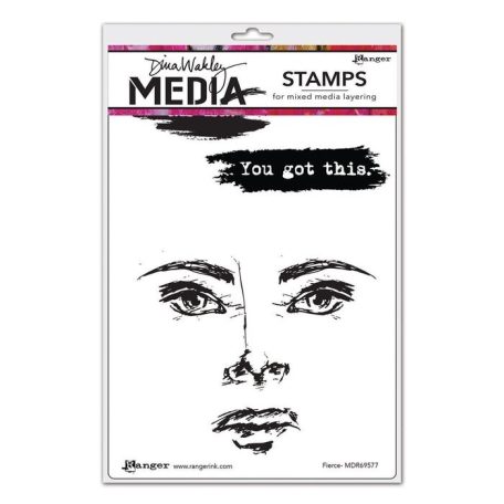 Gumibélyegző , Fierce / Dina Wakley media cling stamp (1 csomag)