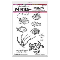   Gumibélyegző , Scribbly Fishies / Dina Wakley media cling stamp (1 csomag)