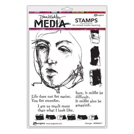 Gumibélyegző , Stronger / Dina Wakley media cling stamp (1 csomag)