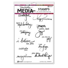   Gumibélyegző , Just What To Say / Dina Wakley media cling stamp (1 csomag)
