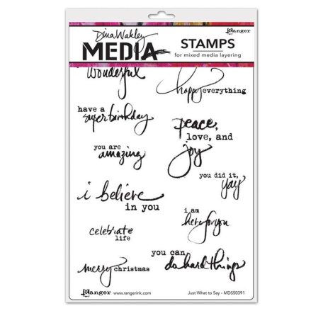 Gumibélyegző , Just What To Say / Dina Wakley media cling stamp (1 csomag)