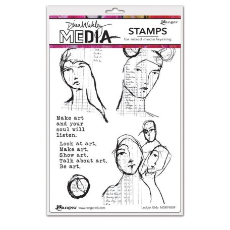 Gumibélyegző , Ledger girls / Dina Wakley media cling stamp (1 csomag)