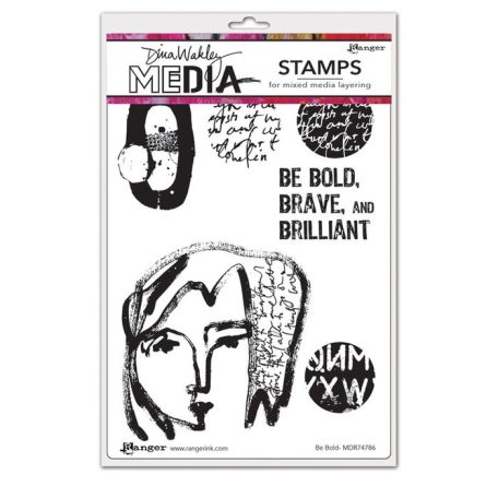 Gumibélyegző , Be bold / Dina Wakley media cling stamp (1 csomag)