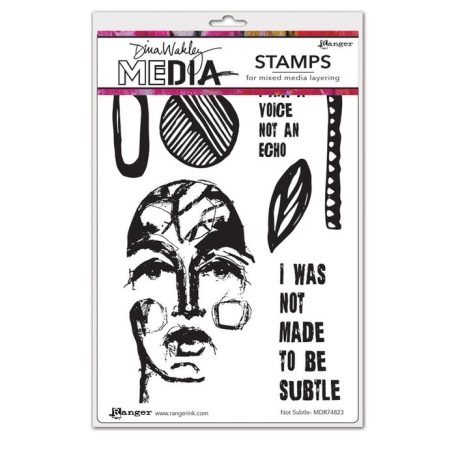 Gumibélyegző , Not subtle / Dina Wakley media cling stamp (1 csomag)