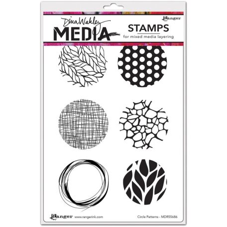 Gumibélyegző , Circle Patterns / Dina Wakley media cling stamp (1 csomag)