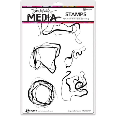 Gumibélyegző , Organic Scribbles / Dina Wakley media cling stamp (1 csomag)