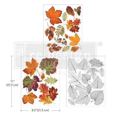 Re-Design with Prima Transzfer fólia 8.5"x11" (21x28cm) Crunchy Leaves Forever - Middy Decor Transfers (1 csomag)
