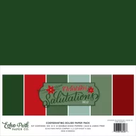   Papírkészlet 12" (30 cm), Christmas Salutations No. 2 Kétoldalas/ Echo Park Coordinating Solids Paper Pack (6 lap)