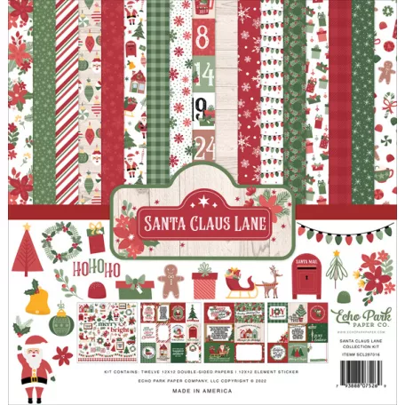 Scrapbook Papírkészlet 12" (30 cm) Santa Claus Lane Collection Kit (1 csomag)