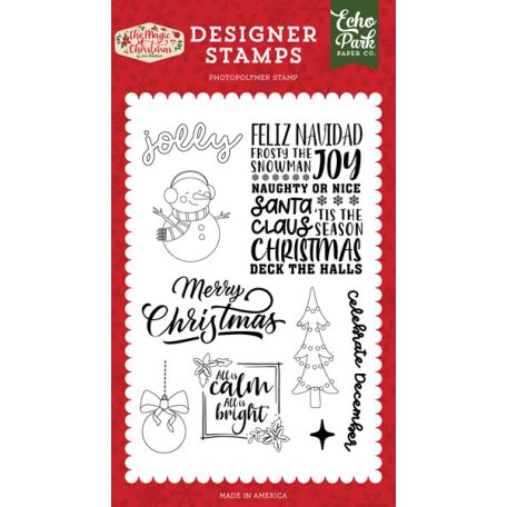 Szilikonbélyegző , The Magic of Christmas Celebrate December/ Echo Park Stencil Clear Stamps (1 db)