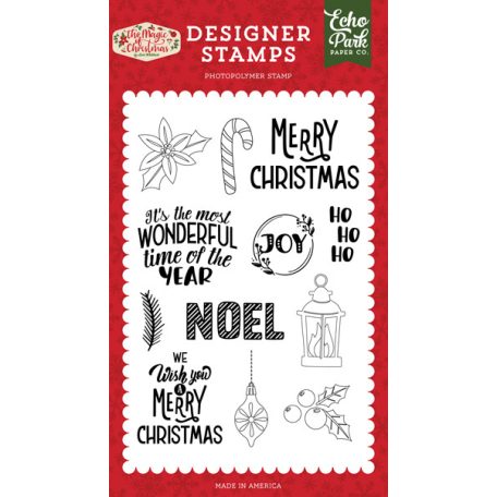 Szilikonbélyegző , The Magic of Christmas Ho Ho Ho/ Echo Park Stencil Clear Stamps (1 db)