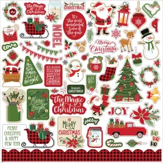   Matrica 12" (30 cm), The Magic of Christmas Elements/ Echo Park Cardstock Stickers (1 ív)