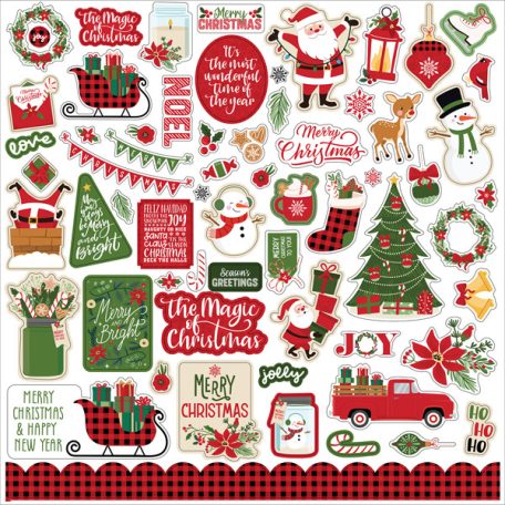 Matrica 12" (30 cm), The Magic of Christmas Elements/ Echo Park Cardstock Stickers (1 ív)