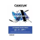 CANSON Graduate Lettering tömb A4, 200 g, Lettering Mixed Media / Canson Graduate (20 lap)
