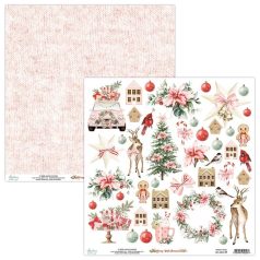   Scrapbook papír 12" (30 cm), Kivágóív Elements/ Mintay Merry Little Christmas (1 lap)