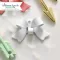 Díszítőelem, fém medál mini masni, Bow - Fehér / Metal Charms (10 db)