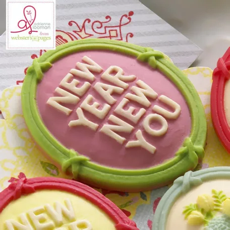 Díszítőelem, New Year New You - Green frame / Designer cameos (3 db)