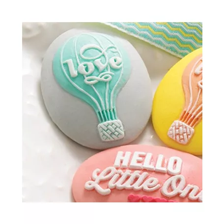 Díszítőelem, Balloon - Blue / Designer cameos (3 db)