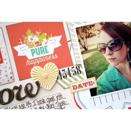 Díszítőelem, Heart - Yellow / Designer cameos (3 db)