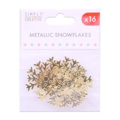   Díszítőelem, Snowflakes Gold / Metallic Snowflakes (1 csomah)