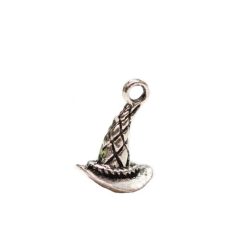   Boszorkánykalap fém medál ezüst / Metal Charms Witch hat (1 db)