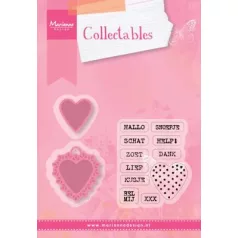   Vágósablon, bélyegzővel , Sugar hearts NL / Marianne Design Collectables (1 csomag)