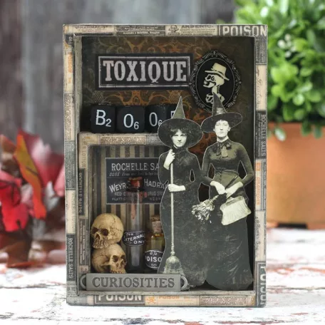 Díszítőelem, Vignette Boxes  / Idea-ology Tim Holtz  (4 db)