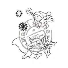   Szilikonbélyegző , Merry Little Christmas Eline's Hurry Home/ Marianne Design Clear Stamp (1 csomag)