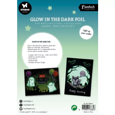 Sötétben világító fólia A5, Foil Essentials nr.01 / SL Glow in the Dark (5 ív)
