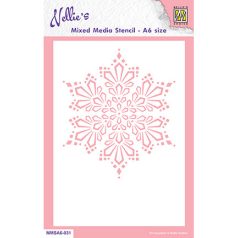   Stencil A6, Christmas Snow crystal / Nellie's Mixed Media Stencils (1 db)