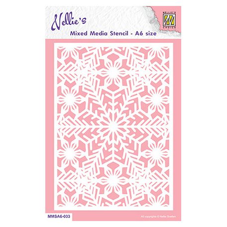 Stencil A6, Christmas Snowflakes-2 / Nellie's Mixed Media Stencils (1 db)