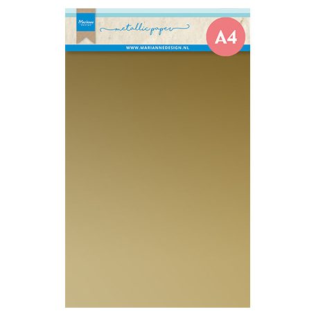 Papírkészlet A5, Metallic paper, Gold / Marianne Design Papers Bloc (5 ív)