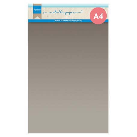 Papírkészlet A5, Metallic paper, Silver / Marianne Design Papers Bloc (5 ív)