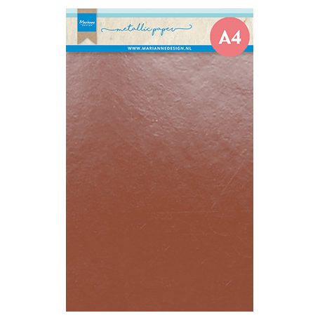 Papírkészlet A5, Metallic paper, Copper / Marianne Design Papers Bloc (5 ív)