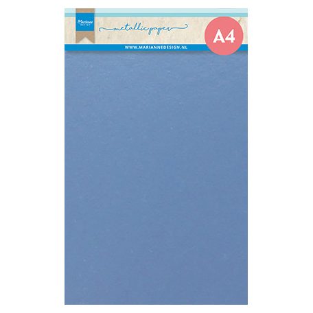 Papírkészlet A5, Metallic paper, Light Blue / Marianne Design Papers Bloc (5 ív)