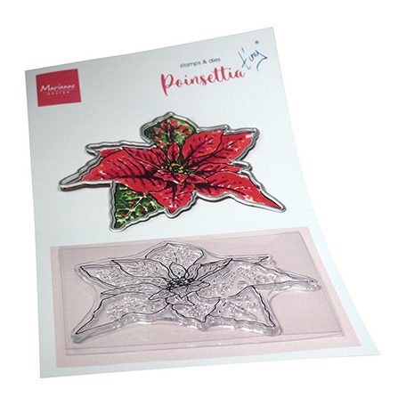 Vágósablon bélyegzővel , Tiny's Flowers - Poinsettia / Marianne Design Stamps & dies (1 csomag)