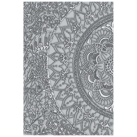 SIZZIX 3D domborító mappa 665597, Half Mandala / Sizzix 3-D Impresslits Embossing Folder (1 csomag)