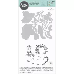   SIZZIX vágósablon bélyegzővel 666011, Floral Safari / Sizzix Framelits Die Set with Stamps (1 csomag)